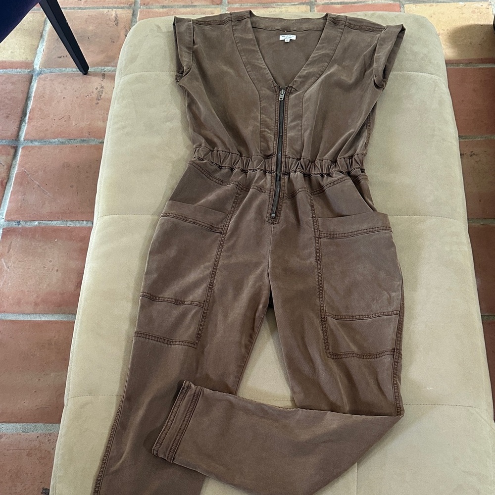 Splendid Mary Lawless Lee Zippered Brown Jumpsuit